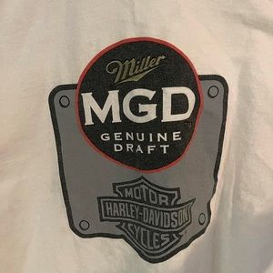 Vintage White Miller Harley Davidson Bottle Cap T-Shirt